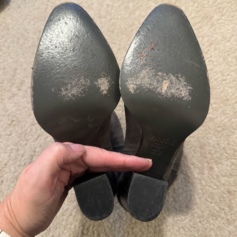 Vince Erving Charcoal Suede Ankle Booties - Picture 4 of 5